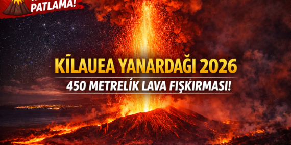 Kilauea Yanardağı 2026’da Rekor Kırdı: 450 Metrelik Lava Fışkırması!